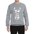 thumbnail image 2 of Deer Rose Animal Lover Unisex Crewneck Graphic Sweatshirt, Heather Grey, X-Large, 2 of 3