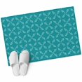 thumbnail image 2 of 2x3 Door Mat Rug, Teal Morocco Non-Skid Rubber Backing Large Rectangle Rugs - Living Room Bedroom Home Office, Geometric Leaf Diamond Lattice Abstract Indoor Floor Mat Carpets Washable Rug, 2 of 9
