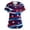 Dark Blue, variant on 4th of July Scrubs Women Short Sleeve Patriotic Print 250th Anniversary Scrub Tops Medical Nursing Scrubs with Pockets