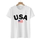 thumbnail image 4 of Camiseta Mujer Camiseta con la bandera americana para mujer, camiseta de manga corta con letras, camisetas de calle (blanco S) Cgtredaw Para estrenar, 4 of 6