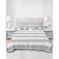 thumbnail image 3 of Black White Geometric Twin Size Down Alternative Comforter, Lightweight Comforter Quilt Bedding Set with Pillow Shams Modern Buffalo Plaid Abstract Art All Seasons Bed Comforter Duvet Insert 68"x86", 3 of 7