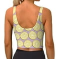thumbnail image 4 of Picia Yellow Lemon Slices Sports Bra for Women,Padded Strappy Sports Bras Medium Support Yoga Bra with Removable Cups,Running Yoga Bra-Large, 4 of 9