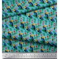 thumbnail image 3 of Soimoi Blue Cotton Duck Fabric Birds & Leaves Tropical Print Fabric by the Yard 42 Inch Wide, 3 of 3