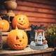 thumbnail image 2 of Adorno oscilante de energía Solar para Halloween, figuritas de calavera de calabaza fantasma para Halloween, adornos de decoración del hogar al aire libre, 2 of 5