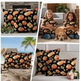 thumbnail image 5 of Fall Pumpkins Retro Outdoor Waterproof Pillow Covers, Thanksgiving Maple Leaves Rustic Black Decorative Square Throw Pillowcase Sofa Cushion Sham for Patio/Couch/Chair, 16"x16" 2 Pack, 5 of 8