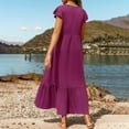 thumbnail image 6 of Baywell Women's Spring Summer Dresses 2024 Sleeveless Tiered Smocked Maxi Dresses Summer CasualTrendy Dress with Pockets Purple XL, 6 of 6
