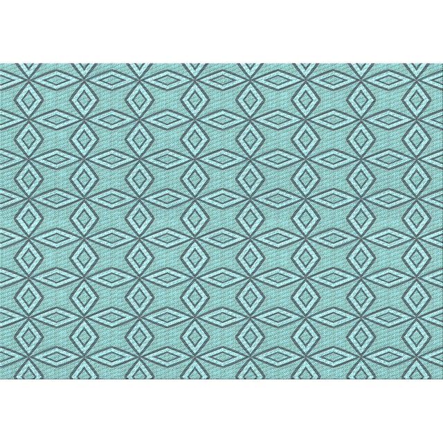 Ahgly Company Machine Washable Indoor Rectangle Transitional Deep-Sea Green Area Rugs, 6' x 9'