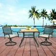 thumbnail image 1 of Gymax Ensemble Bistro de Patio 3 Pcs Chaise Berçante Pivotante 360° Table Carrée Terrasse, 1 of 8