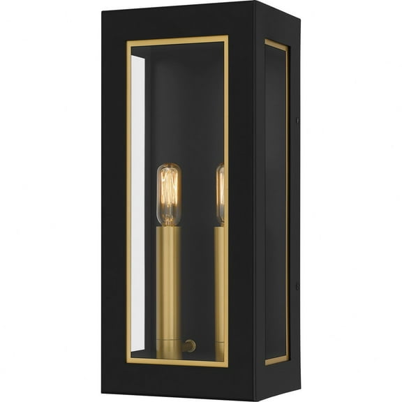 Quoizel Bourbon 2-Light Matte Black Outdoor Wall Lantern