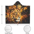 thumbnail image 3 of Vibrant Golden Lion Wearable Blanket Hoodies for Women Men Adults Soft Warm Paint Splatter Cool Lions Hooded Blankets for Sofa Bed Decor 50x60 Inch, 3 of 5