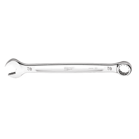 Milwaukee Tool 7/8" SAE Combination Wrench, 12-Point, Steel, Chrome, Ergonomic, I-Beam Handle