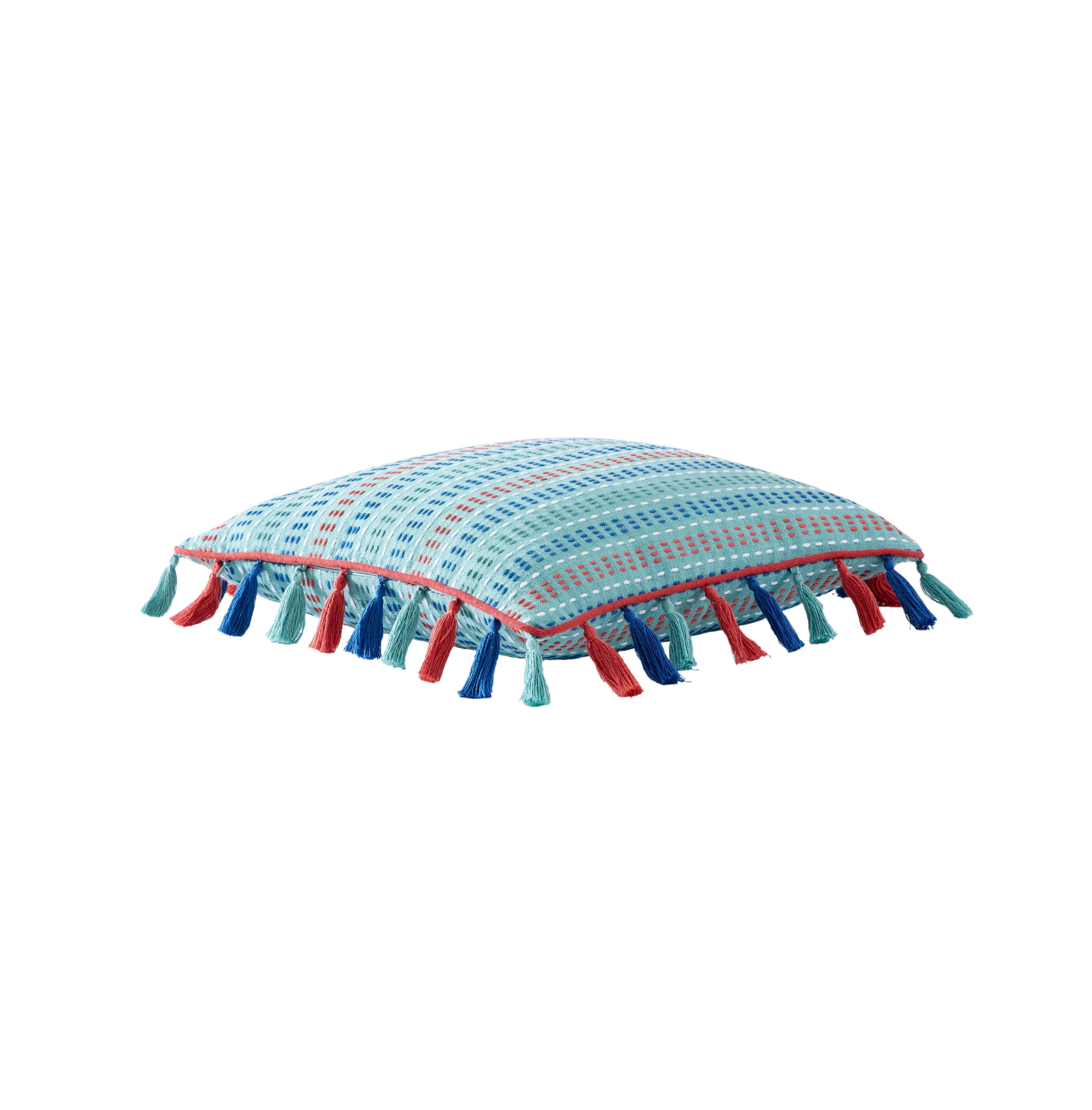The Pioneer Woman Kantha Stitch Decorative Throw Pillow, Mint, 18" x 18"