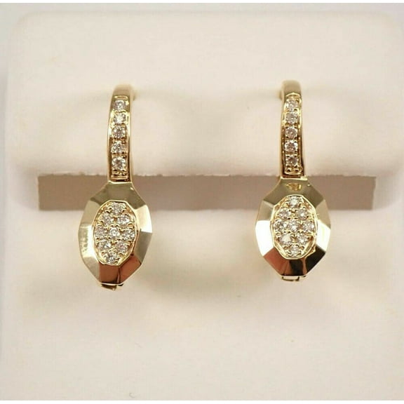 2Ct Round Cut Simulated Diamond Fancy Drop/Dangle Earrings In 14k Yellow Gold Plated