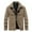 Khaki, variant on Herrnalise Men Casual Fashion Solid Turn-down Collar Zipper Padded Thermal Jacket Coat Khaki