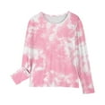 thumbnail image 6 of Cethrio Long Sleeve Tops for Girls, Crew Neck Tie Dye Casual Pullover Kids Clothes Multicolor Size 9-10 T, 6 of 6