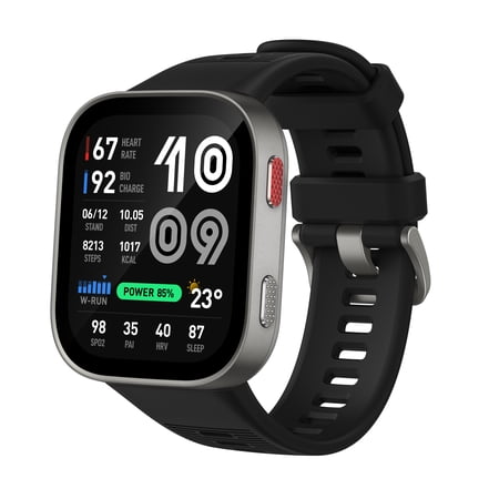 Amazfit Bip Max Smart Watch, 2.07" AMOLED Display, GPS, iOS/Android | 50mm, 20-Day Battery, Water-Resistant, 4GB Storage, Offline Maps, Fitness Tracker, Hybrid Training, 150+ Sports, HYROX Mode
