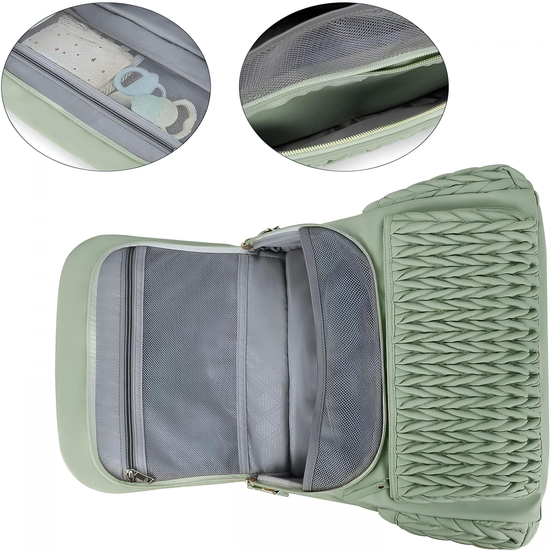 GASTROPOD 2026 New Multifunctional Diaper Bag Backpack with Changing Pad Large Capacity Foldable Travel Nappy Bag for Baby Care,Travel,Outdoor,Daily Use