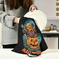 thumbnail image 6 of GZHJMY Spooky Masked Man Comes Out of A Pumpkin Kitchen Dish Towels 6 Piece -Absorbent Soft Dishcloths Towels Reusable Hand Towels Quick Drying Cleaning Cloth, 18" x 28" Washcloths Decorative Towels, 6 of 7