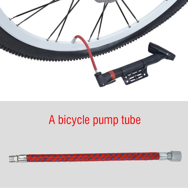Tubo De Bomba, Tubo De Bomba De Bicicleta Portátil De Aluminio Conveniente Para Usar, Diseño De Clip De Cabeza Firme Para Inflar Neumáticos Bicicletas LHCER Bike Pump Tube