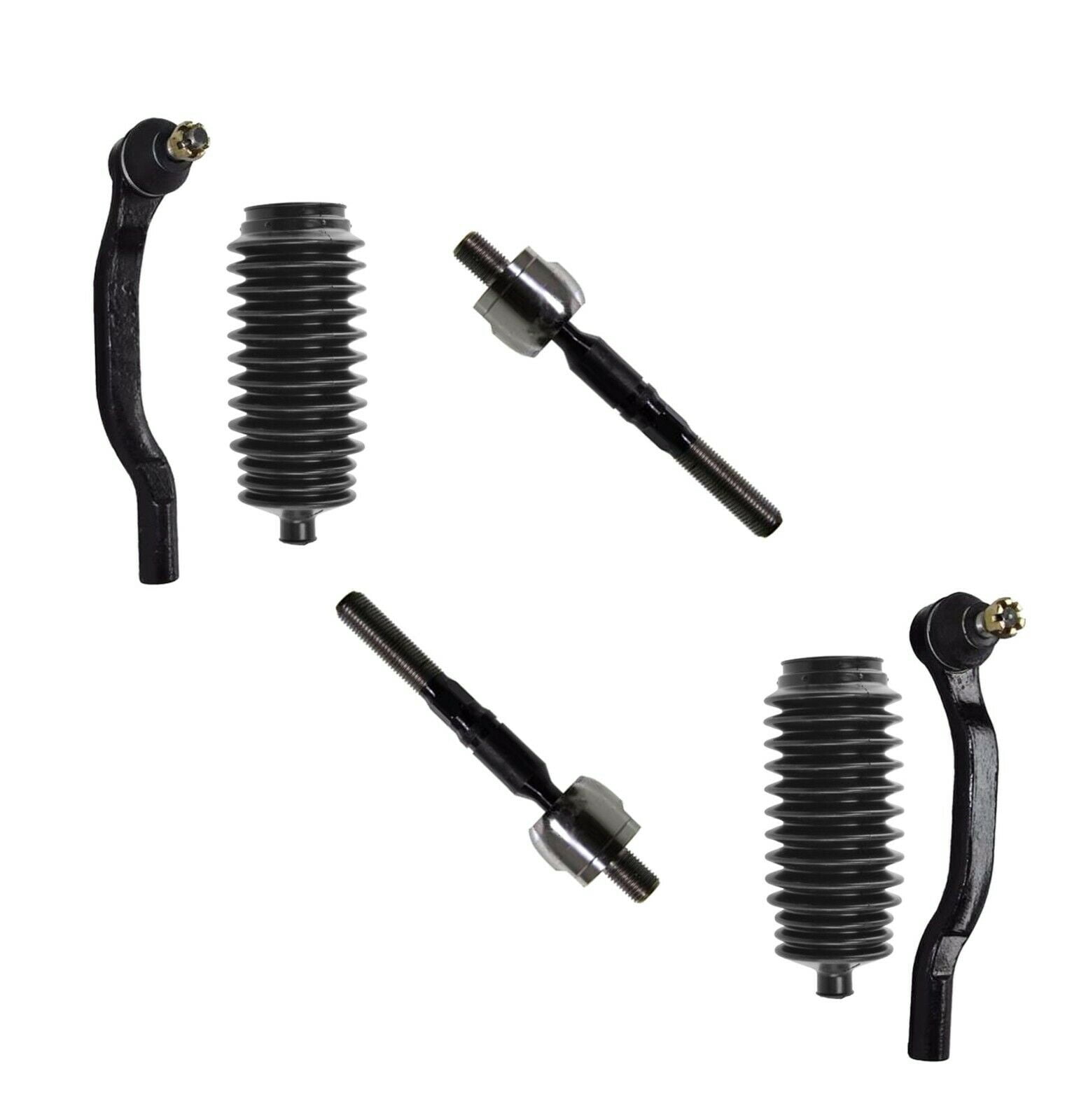 6-Piece Front Steering Kit For Chrysler Town & Country & Dodge Caravan | Tie Rods & Bellows Boots