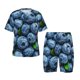 thumbnail image 1 of Balery Fresh Blueberries Conjunto de Pijama Infantil de Manga Corta con Estampado – Ropa de Dormir de Algodón Suave-4X-Large, 1 of 6