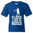 thumbnail image 5 of Floss Like A Boss - Flossin Dance Funny Emote Youth T Shirt - Medium - Royal, 5 of 6