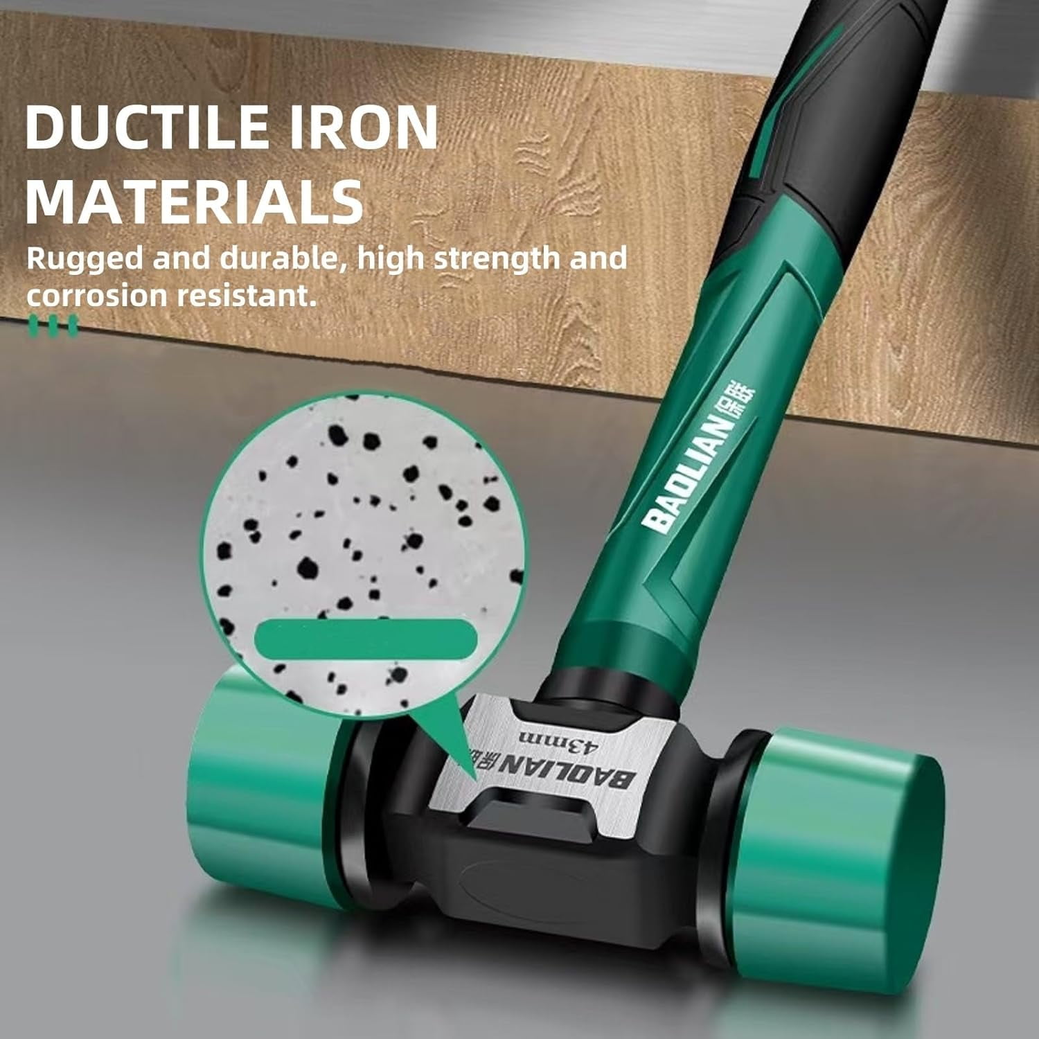 RGHJAR-Rubber Mallet Double-Faced Flooring Hammer for Camping Woodworking Tile Installation and Automotive Repairs (27mm)