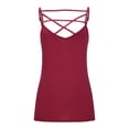 thumbnail image 4 of ICHUANYI Clearance Women's Black Round Neck Sleeveless Temperament Solid Vest Vest Pullover Shirt(Wine, S) ICHUANYI WER2023081200816, 4 of 8