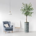 thumbnail image 3 of Artificial Tree in Geometric Pattern Planter, Fake Eucalyptus Silk Tree for Indoor and Outdoor Home Decoration - 66" Overall Tall (Plant Pot Plus Tree), 3 of 5