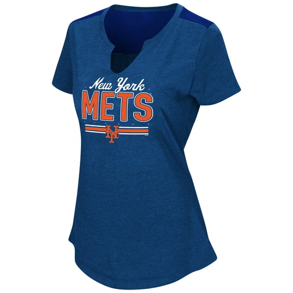 Women's Majestic Royal New York Mets Plus Size Switch Hitter T-Shirt