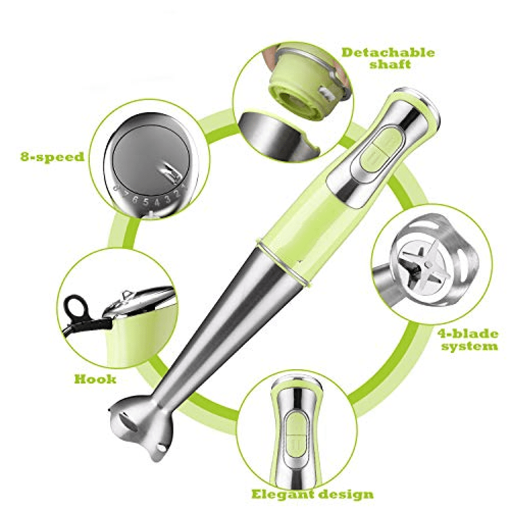 Immersion Hand Blender, Utalent 3-in-1 8-Speed Stick Blender with Milk  Frother, Egg Whisk for Smoothies, Coffee Milk Foam, Puree Baby Food, Sauces  and