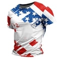 thumbnail image 5 of Xdegoge 4th of July Patriotic American Flag T Shirt for Men Short Sleeve Crewneck USA Graphic Tee Casual Loose Fit Summer Holiday Party Patriotic Fireworks Shirts Tops, 5 of 5