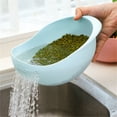 thumbnail image 5 of Rice Strainer and Colander Bowl with Side Drainer, Food Grade Plastic Rice Beans Peas Washing Colander, Vegetable Steamer Basket, Collapsible, Perforated Design (Pink), 5 of 6