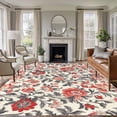 thumbnail image 2 of Area Rug 60×96in, Vintage Blossom Floral Vine Floor Carpet Living Room Rug, Country Wildflower Leaves Non-Slip Welcome Mat Indoor Rugs for Bedroom Dining Room, 2 of 9
