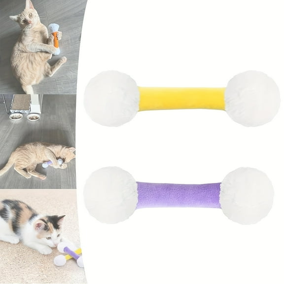 2 PCS CiyvoLyeen Swabs Catnip Toys Set of 2 Soft Plush Kicker Toys - Interactive Kitty Kick Sticks for Cat Lovers Gift - Sturdy Teething Chew Toy