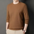 thumbnail image 6 of Men's Long Sleeve Round Neck Loose Pullover Casual Waffle T-shirt, 6 of 6