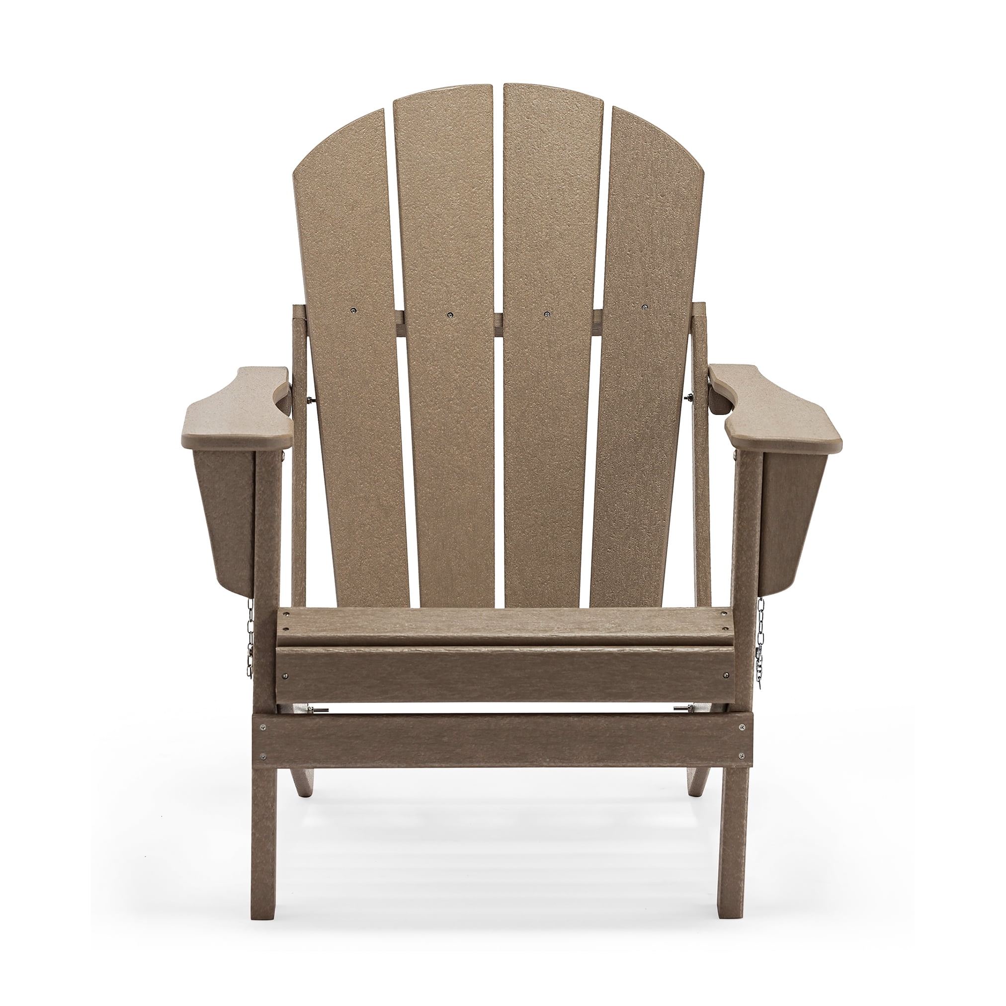 PORCHSIDE Outdoor Folding Adirondack Chair (Set of 2), Weathered Wood