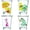 Honey Meadow, variant on SpongeBob SquarePants Featuring Gary Poses Floral Krabby Patty 4 Pack Mini Glass Set, 1.5 Ounces