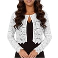 thumbnail image 2 of Purcolt Womens Elegant Floral Lace Cardigans Dressy Casual Open Front Long Sleeve Sheer Embroidery Jacket Summer Casual Office Crop Shrug Tops, 2 of 7