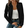 thumbnail image 3 of Zedker Long Sleeve Shirts for Women Knitted Zip Up Sweater Cardigans Sweaters Lightweight Zipper Sweatshirts Jacket Black L, 3 of 10