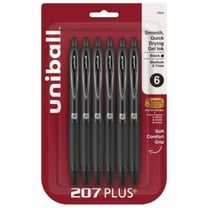 uniball 6pk 207 Plus  Gel Pen 0.7mm Medium Point Black Ink Black Barrel: Signo Gel Pens, Stationery & Office Supplies