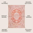 thumbnail image 2 of JONATHAN Y WASHABLE 3 x 5 Area Rug, Asa Ornate Medallion - Orange/Cream, WSH108A-3, 2 of 2