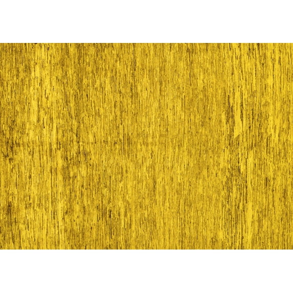 Ahgly Company Machine Washable Indoor Rectangle Abstract Yellow Modern Area Rugs, 8' x 12'
