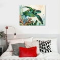 thumbnail image 5 of JRXY Ocean Animals Canvas Wall Art Sea Turtle Fish Pictures Bathroom Decor Watercolor Blue Crab Seahorse Artwork Modern Home Decoration for Kids Bedroom 20x16in, 5 of 6