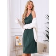 thumbnail image 2 of DARING DIVA Women's Sleeveless Double Spaghetti Strap V Neck Nightgown L Green, 2 of 7