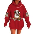 thumbnail image 2 of Christmas Sweatshirts for Women Ugly Christmas Sweater Fleece Xmas Holiday Tops Santa Claus Print Hoodies Xmas Long Sleeve Hooded Sweatshirt Fall Outfits 2025 Loose Fit, 2 of 4
