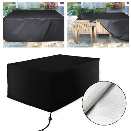 Waterproof Outdoor Patio Furniture Cover Rectangular Garden Rattan Table Cover,