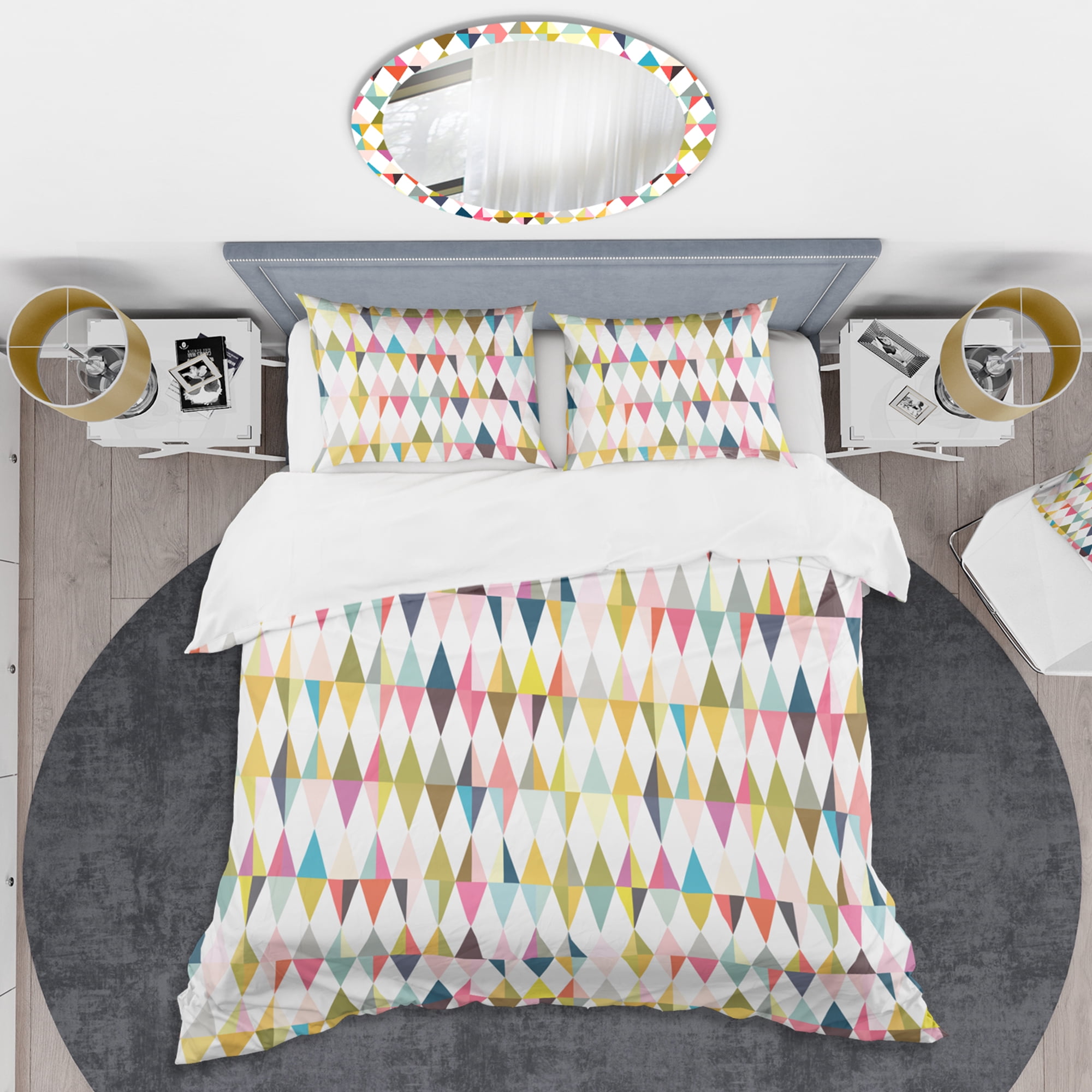 Designart 'Diamond Retro VII' Mid-Century Modern Duvet Cover Set