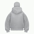 thumbnail image 4 of Towmus Unisex Balaclava Hoodies Zip up Hoodie Double Layer Hooded Hip Hop Outerwear Jacket Built-In Eye Mask Oversized Womens Sweatshirts, 3XL, Grey, 4 of 4