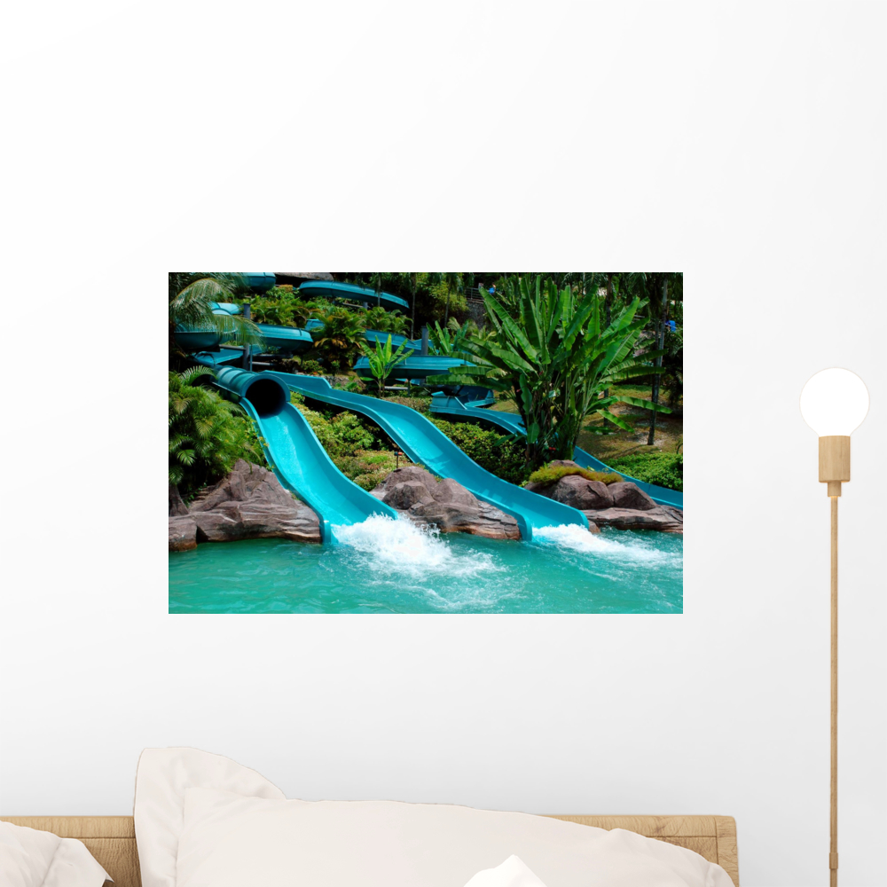 Water Slide Wall Mural by Wallmonkeys Peel and Stick Graphic (18 in W x ...